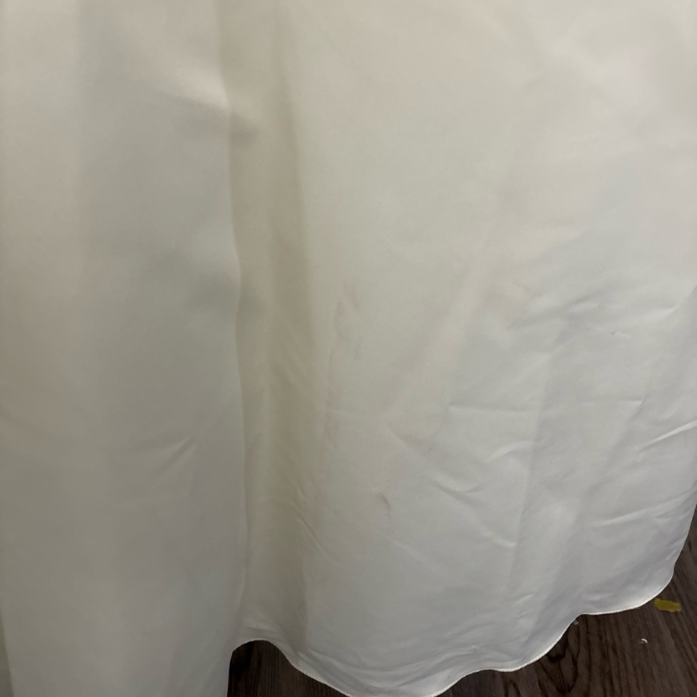 Jessica McClintock Corset Wedding Ivory Gown Strapless Satin Sheer Cap Sleeve 4 - Picture 4 of 14